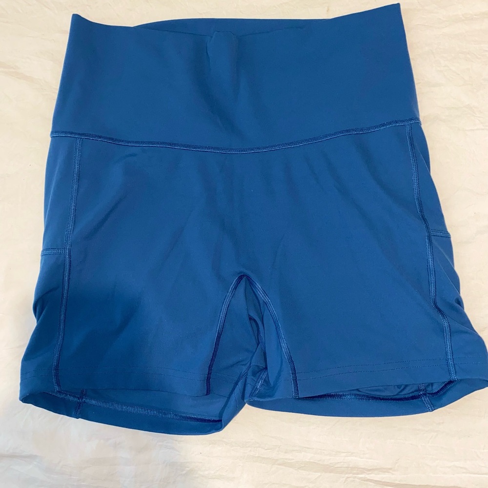 Women's Blue High-Waisted Shorts